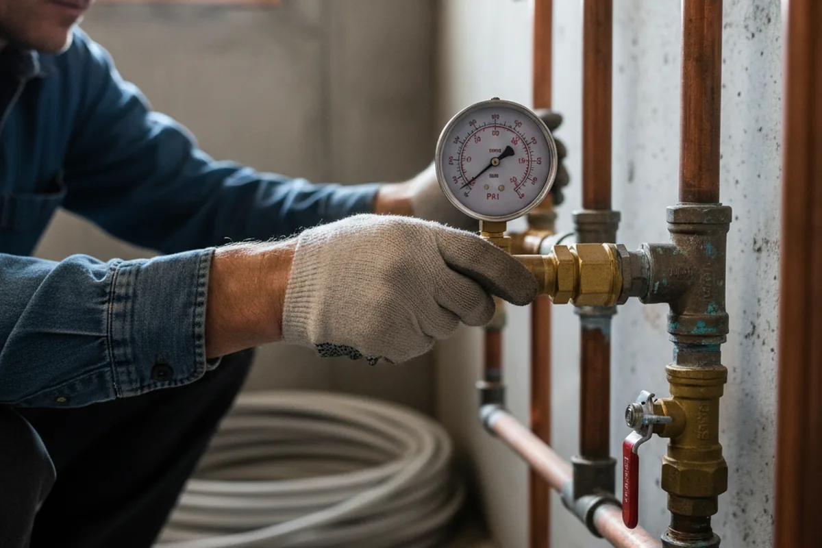 Pressure testing a repaired line during Water Line Repair in Rossville