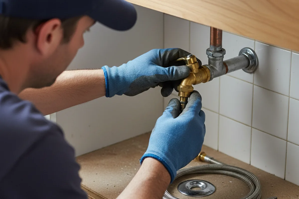 Shutoff valve and fitting work during Emergency Plumbing in Rossville